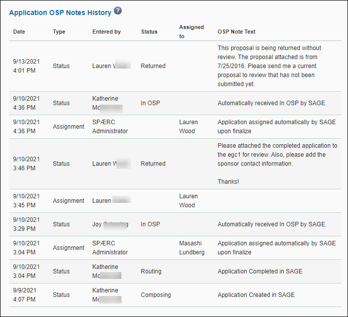 OSP Notes Page - SPAERC