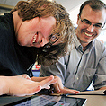 Image of an instructor and a student during EXO Labs