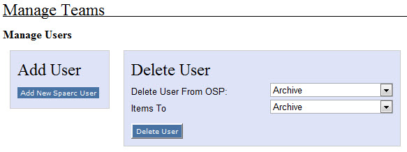 Add User, Delete User