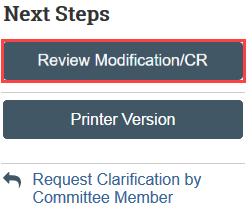 review modification/CR button