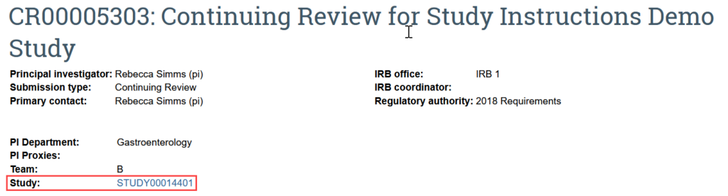 link to study in continuing review